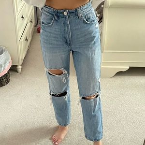 Zara Mom Jeans with Rips